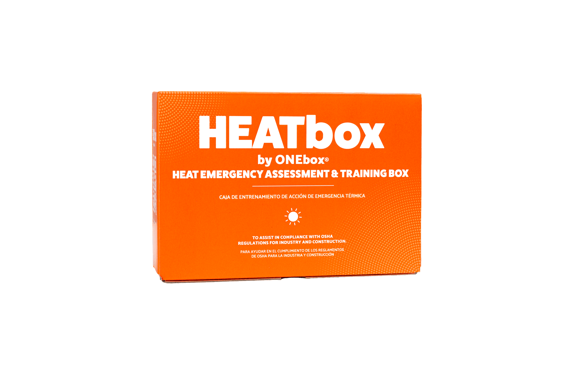 HEATbox retail packaging, angled view