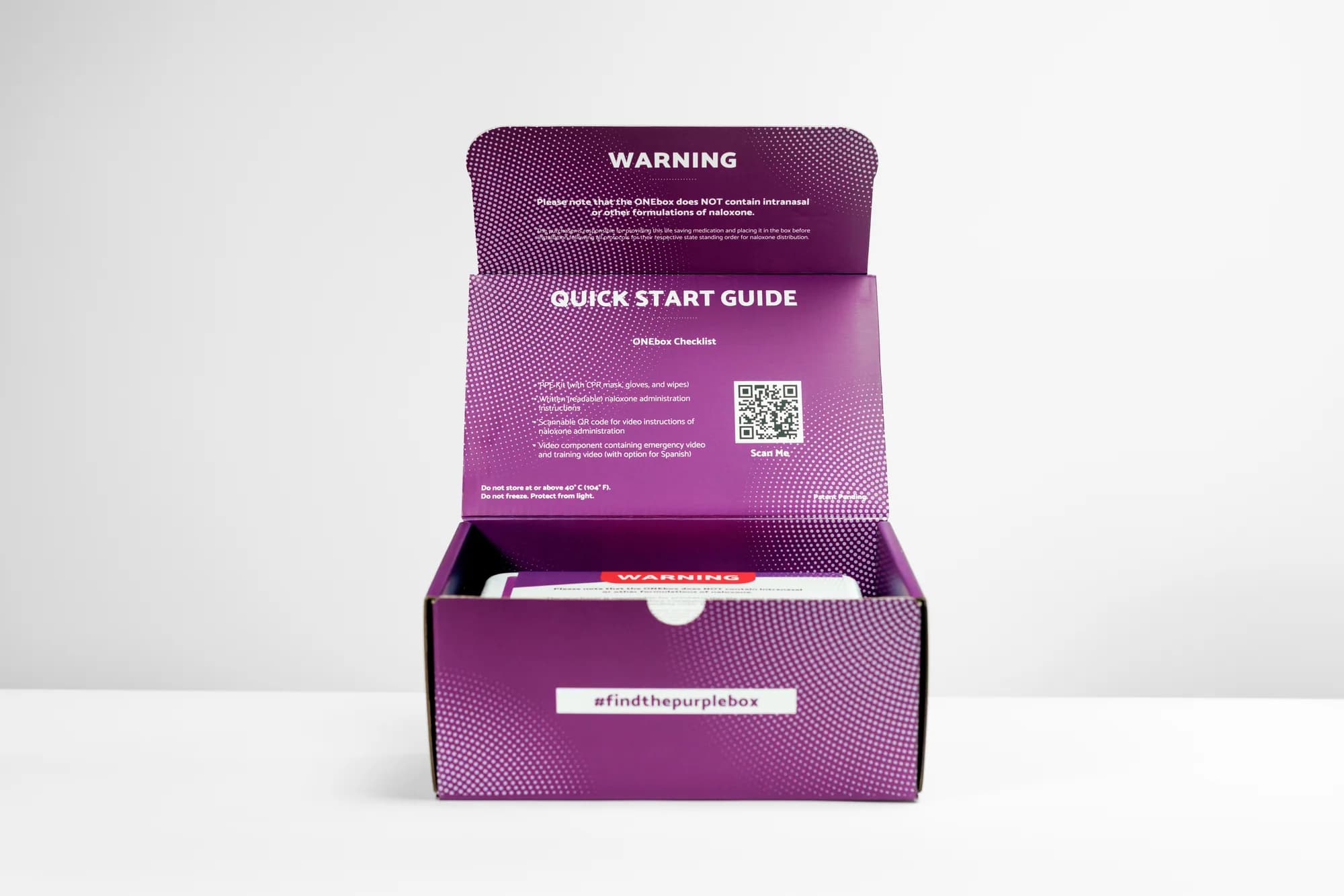 ONEbox retail packaging, open with kits